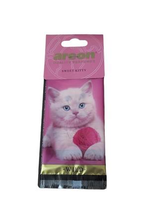 Освежитель воздуха котик, автомобильный ароматизатор areon sweet kitty