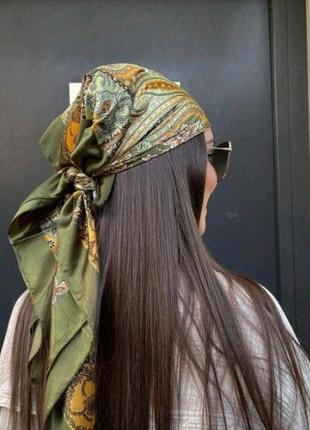Женский платок на голову, на шею 90х90см