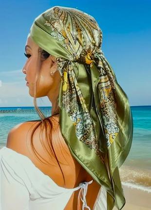 Женский платок на голову, на шею 90х90см