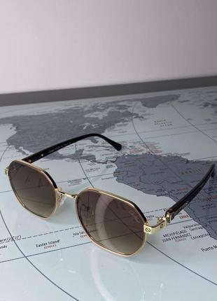 Сонцезахисні окуляри cartier коричневі янтарні картьє фігурні унісекс стильні брендові6 фото