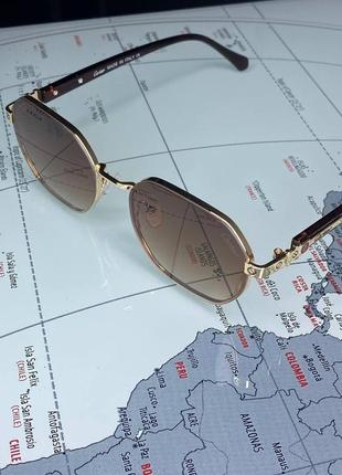 Сонцезахисні окуляри cartier коричневі янтарні картьє фігурні унісекс стильні брендові2 фото