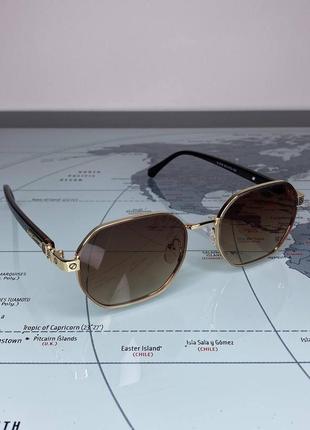Сонцезахисні окуляри cartier коричневі янтарні картьє фігурні унісекс стильні брендові3 фото