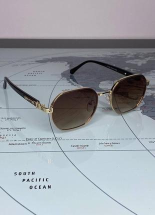 Сонцезахисні окуляри cartier коричневі янтарні картьє фігурні унісекс стильні брендові7 фото