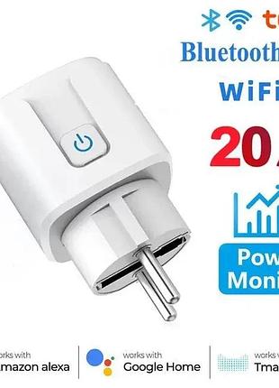 Умная смарт wifi розетка 20а с счетчиком электроэнергии розетка smart plug