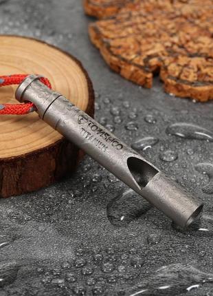 Титановый свисток titanium premium tom-90. спасательный, футбольный свисток с ремешком на шею