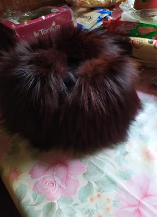 Шапка натуральная лиса крашенная