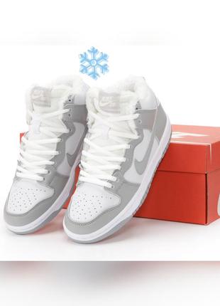 Кроссовки зимние мех schedule nike sb dunk winter
