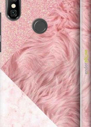 Чехол на xiaomi redmi note 6 pro розовые текстуры "4343m-1551-8094", надежная защита для мобильных телефонов