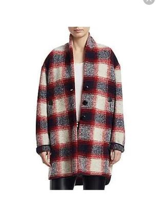 Isabel marant etoile шерстяной смесовый клетчатый тренчкот