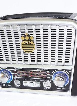 Радіоприймач golon rx-455s solar із сонячною панеллю портативна колонка з радіо, mp3, usb