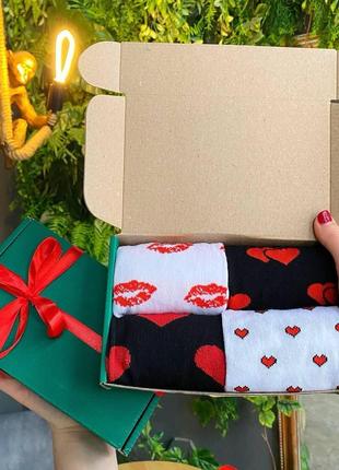 Бокс жіночих подарункових шкарпеток 36-41 на 4 пари|ціна-якість|