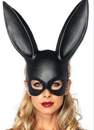 Милые уши зайца, маска кролика playboy 🛒shopeasy🛒, черная матовая 36см|ціна-якість|