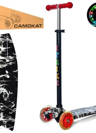 Самокат детский maxi itrike jr 3-055-1-wp12 с подсветкой