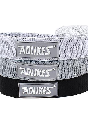 Набор резинок для фитнеса aolikes rb-3607 3шт light gray+gray+black|ціна-якість|
