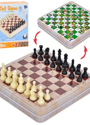 Шахи магнітні 2 в 1 f389 з грою змійки-драбинки