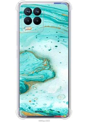 Чехол на realme 8 мраморный "4895sp-2303-8094", надежная защита на телефон