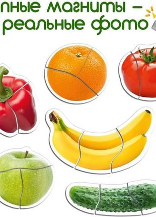 Набір магнітів baby puzzle "фрукти й овочі" 3,7х17х12 см magdum різнобарвний (2000002420194)8 фото