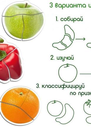 Набір магнітів baby puzzle "фрукти й овочі" 3,7х17х12 см magdum різнобарвний (2000002420194)7 фото