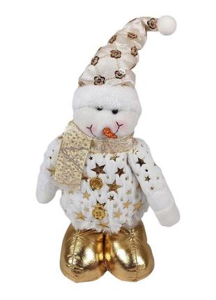 Игрушка мягкая 35см "сніговик" золото (94102 snowman)