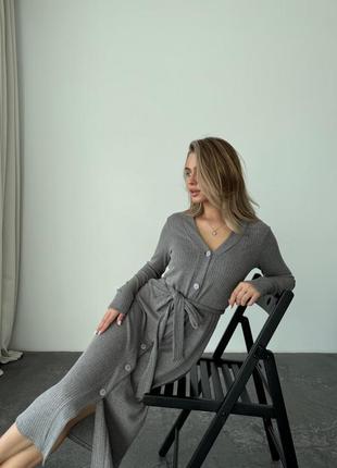 Вязаное миди платье2 фото