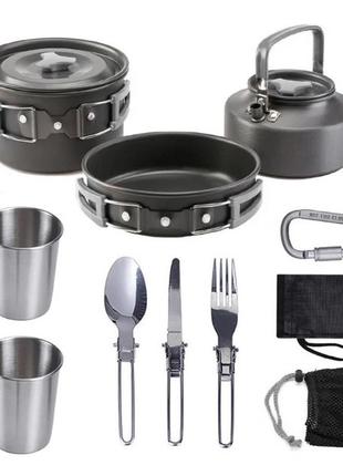 Якісний туристичний посуд, набір для пікніка подарунок, набір посуду для багаття|вигідна ціна|