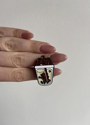 Пенни значок металлический брошь медведь кофе баббл те