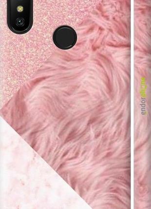 Чехол на xiaomi redmi 6 pro розовые текстуры "4343m-1595-8094", надежная защита для мобильных телефонов