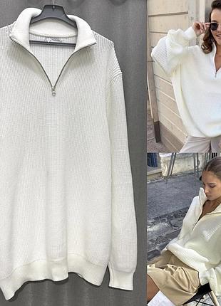 Светр вязка від zara на змійці