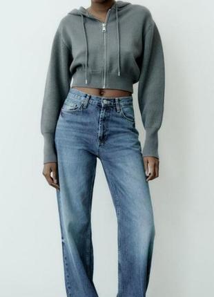 Zara wide leg джинсы с высокой посадкой 38 р