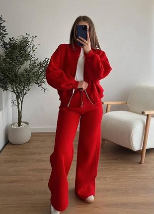 Костюм двойка женский в стиле zara бомбер и брюки трехнить пенье люкс качество!!! 7 цветов размер 42-52
