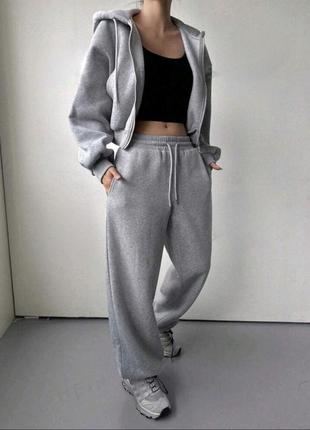 Костюм спортивный теплый, модный худи + штаны