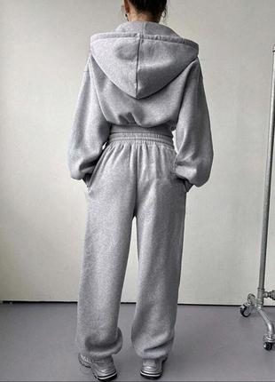 Костюм спортивный теплый, модный худи + штаны