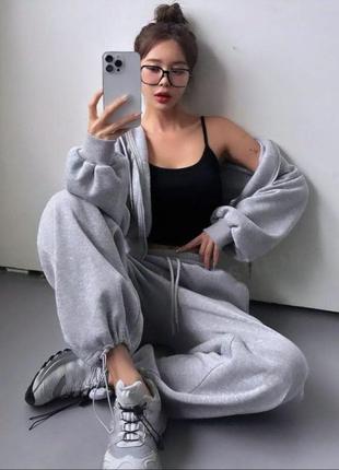 Костюм спортивный теплый, модный худи + штаны