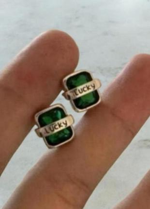 Серьги серебро 925 оригинальные стильные lucky silver удобная английская застежка