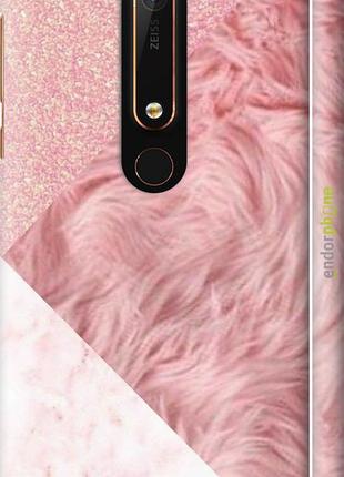 Чехол на nokia 6.1 розовые текстуры "4343m-1628-8094", надежная защита для мобильных телефонов