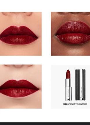 Помада для губ бордова  марсала givenchy матовая le rouge mat, 334 grenat volontaire