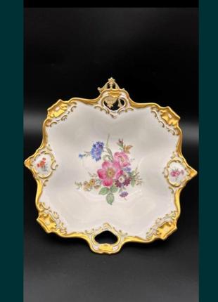 Винтажное фарфоровое блюдо, фруктовница алька кунст нитевичка