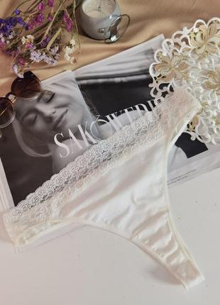 Брендовые трикотажные натуральные трусики стринги размера xl-2xl