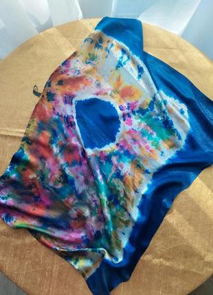 Шелковое полотенце, натуральный шелк, батик