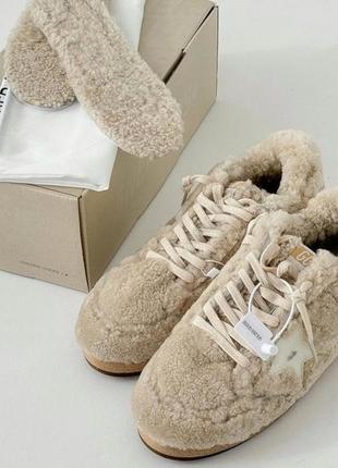 Утепленные тэдди овчина кеды зимние golden goose