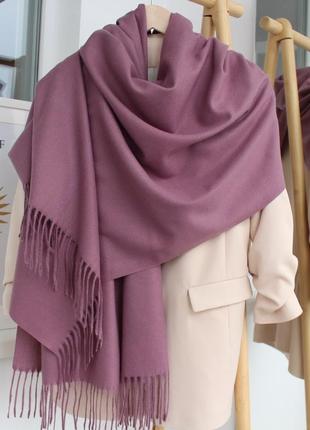 Теплый кашемировый палантин, сливовый