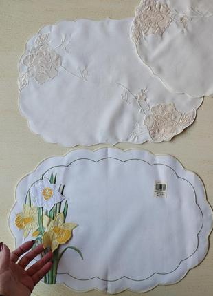 Винтаж🤩👌🌼💓новые, качественные салфетки с аппликацией восхитительных цветов, выполненные на филипинах😍👍🤍💛