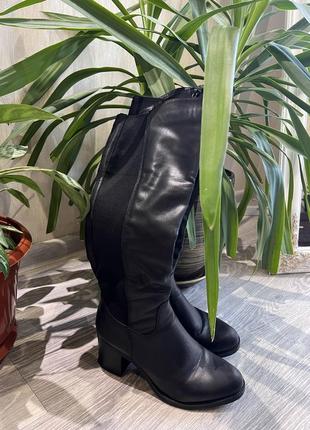 Кожаные сапоги сапоги