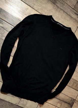 Чоловічий бавовняний базовий светр michael kors в чорному кольорі розмір м