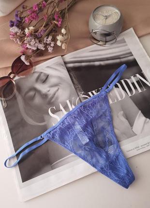 Брендовые тонкие кружевные трусики стринги размера m