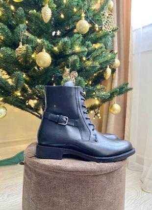 Черевички шкіряні оригінал ECCO Ankle boots nero рр.37