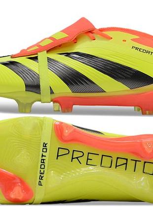 Бутси adidas predator fg orange&yellow адідас предатор fg помаранчево-жовті футбольне взуття з шипами жовтого кольору унісекс