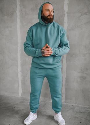 Теплий спортивний костюм оверсайз на флісі