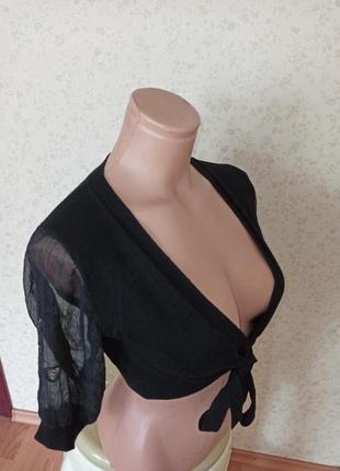 Стильная чёрная желетка tiffi в сетку