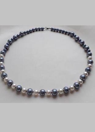 Серое жемчужное колье, винтаж.